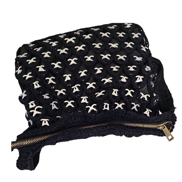 Vtg 90's Black Can Tab Crochet Recycled Pop Tab Unique Handmade Shoulder Bag‎ - Picture 5 of 7